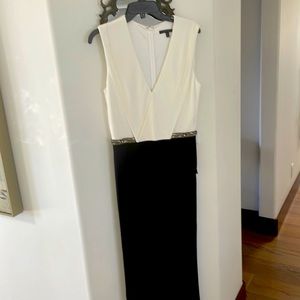 David Meister black and white gown
